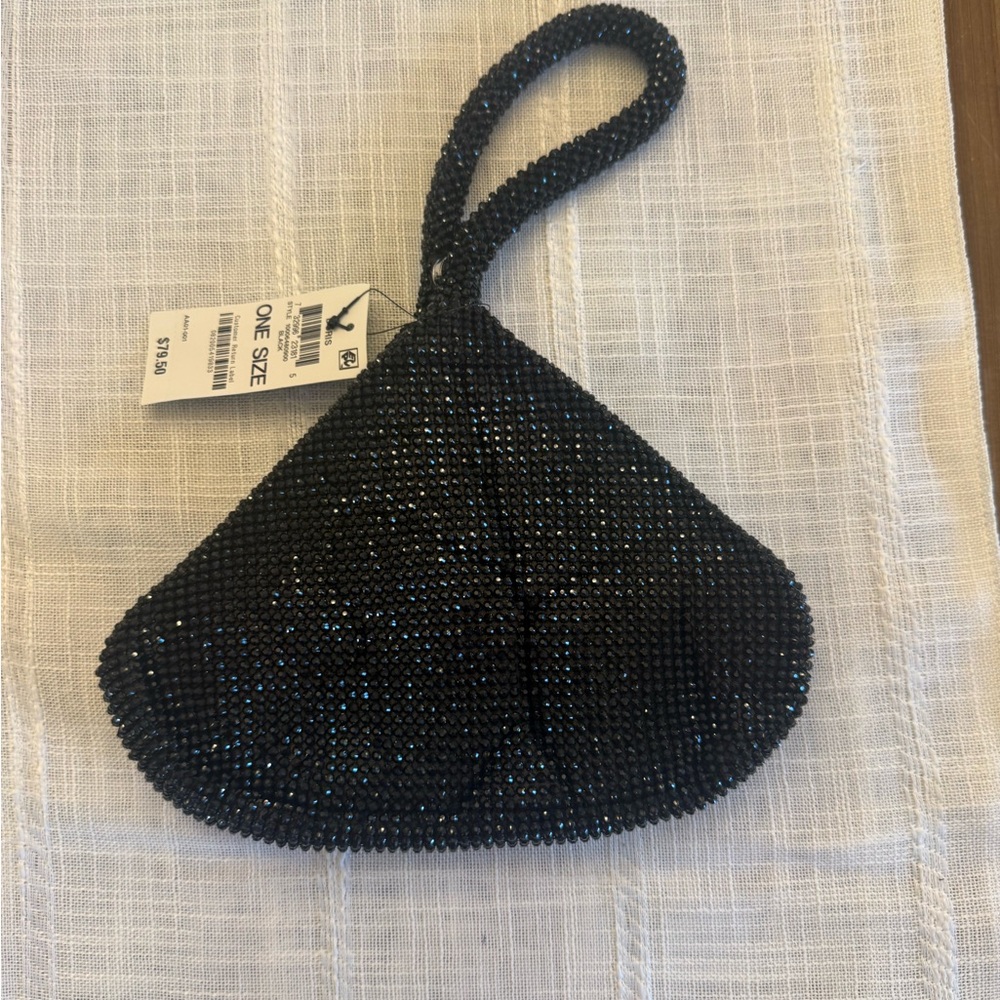 NWT INC International Concepts Black Beaded Wristlet
